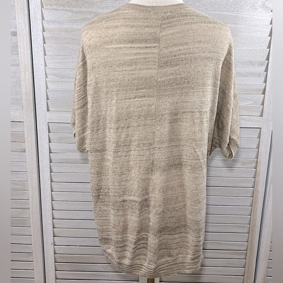 CASLON Cardigan Short Sleeve Button Front w Pockets Tan Space Dye-Small/Petite - Picture 3 of 3